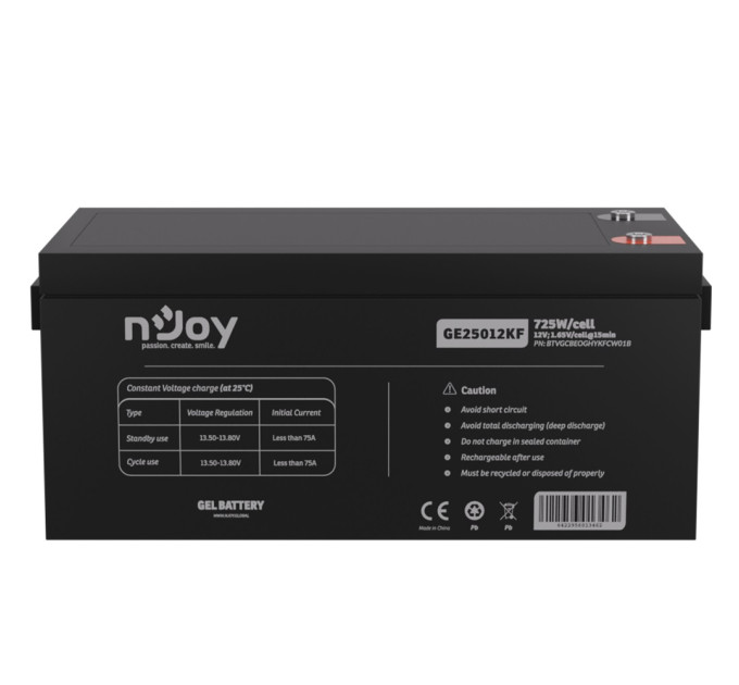 nJoy Акумуляторна батарея Njoy GE25012KF 12V 250AH (BTVGCBEOGHYKFCW01B) GEL