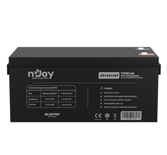 nJoy Акумуляторна батарея Njoy GE25012KF 12V 250AH (BTVGCBEOGHYKFCW01B) GEL