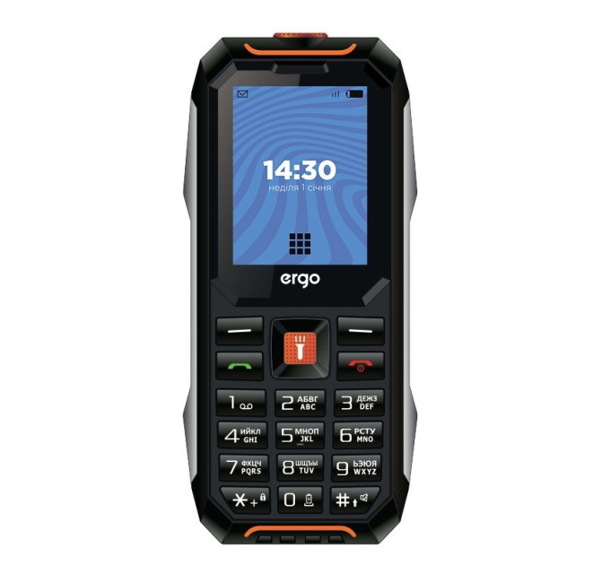 Ergo Мобiльний телефон Ergo E182 Dual Sim Black Orange
