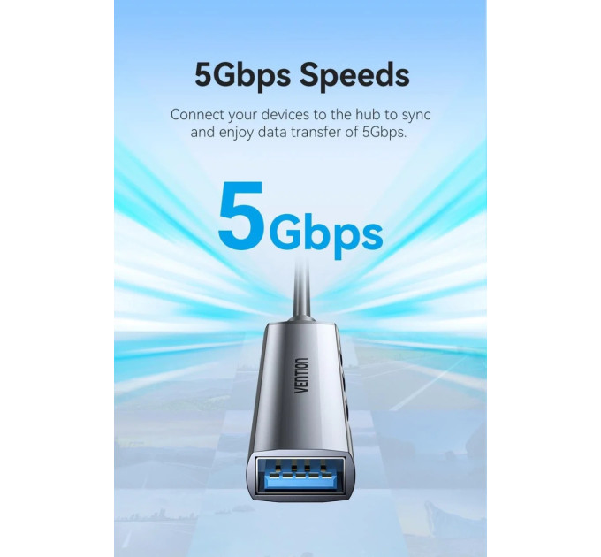 Vention USB-хаб Vention CKPHB 4 ports Grey
