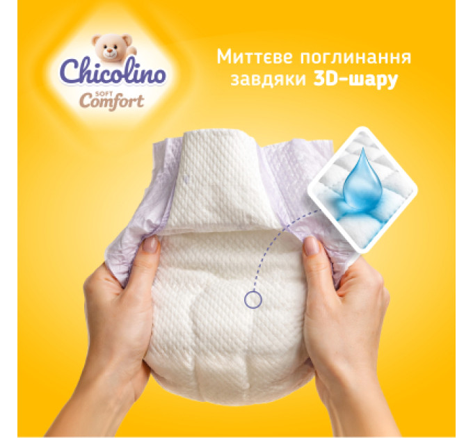 Chicolino Підгузки Chicolino Soft comfort Розмір 3 (4-9кг) 36 шт (4820204703530)