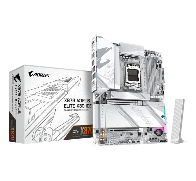 GIGABYTE Материнська плата AMD X870 SAM5 ATX X870 A ELITE X ICE GIGABYTE