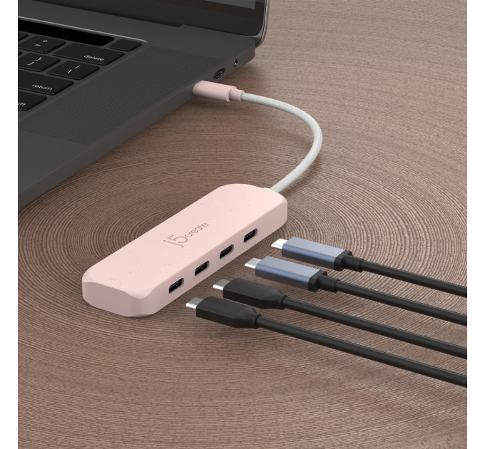 J5create USB-хаб J5create 4 USB-C Red (JCH345ER-N)