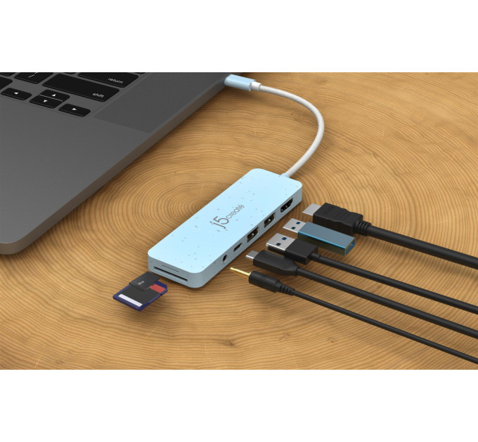 J5create USB-хаб J5create USB-C 6-в-1 Cyan (JCD373EC-N)
