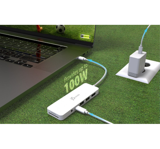 J5create USB-хаб J5create USB-C 6-в-1 White (JCD373EW-N)