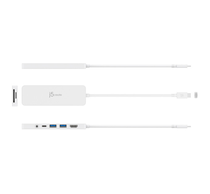 J5create USB-хаб J5create USB-C 6-в-1 White (JCD373-N)
