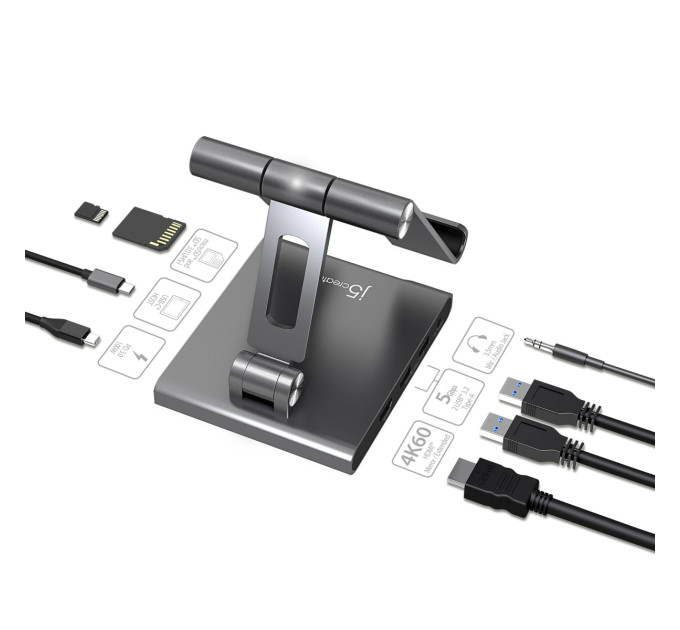 J5create Док-станція J5create USB-C 8-в-1 (JTS224-N)