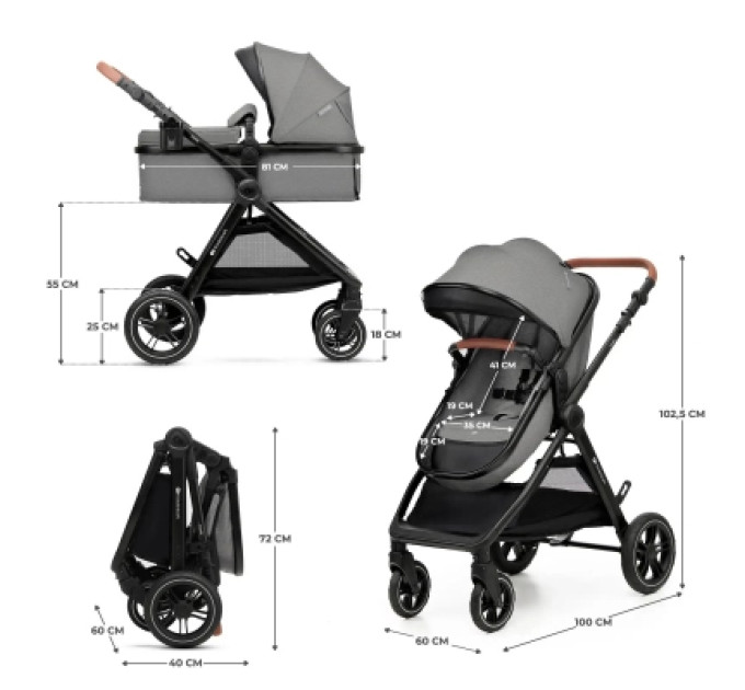 Kinderkraft Коляска Kinderkraft 2 в 1 Esme Grey (KSESME00GRY2000) (5902533929658)