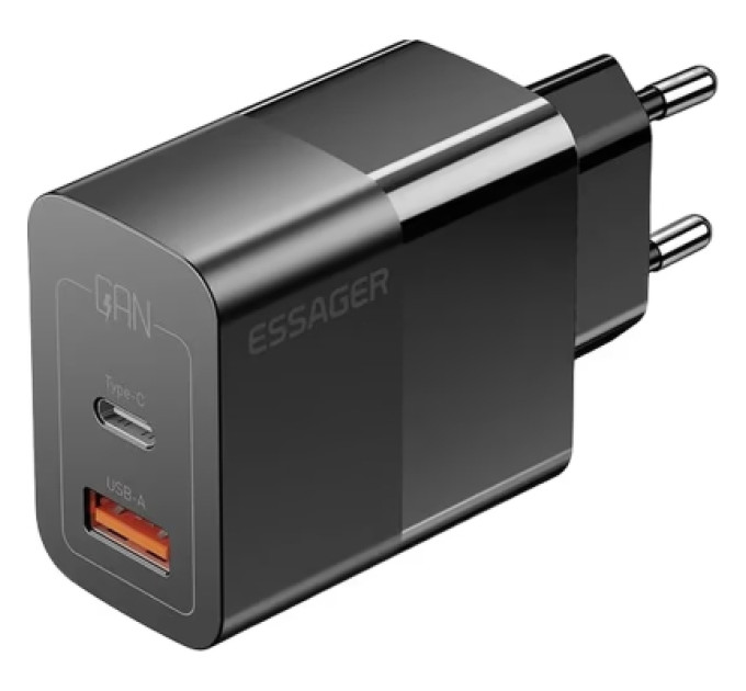 Essager Зарядний пристрій 1xUSB-C + 1xUSB 33W Essager (ECTAC-PCB01-P)