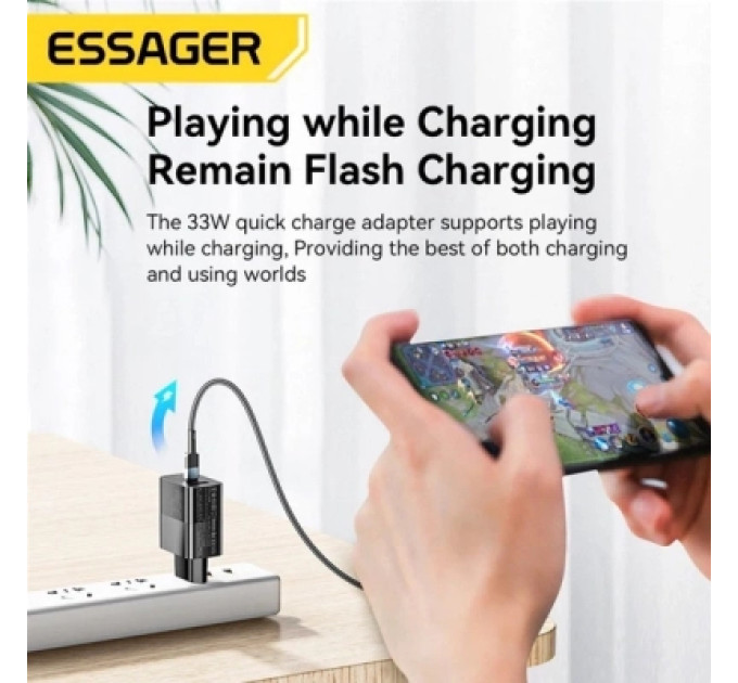 Essager Зарядний пристрій 1xUSB-C + 1xUSB 33W Essager (ECTAC-PCB01-P)