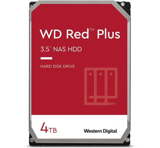 WD Накопичувач HDD SATA 4.0TB WD Red Plus 5400rpm 128MB (WD40EFZZ)