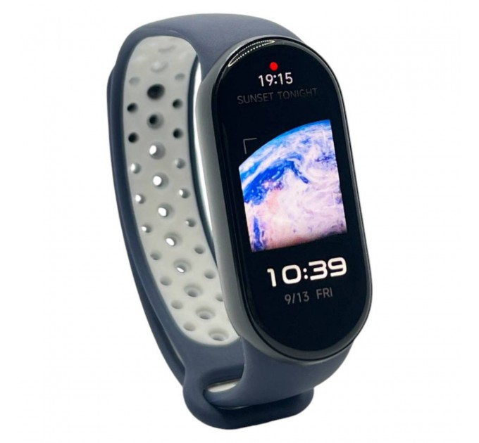 Ремінець BeCover Vents Style для Xiaomi Mi Smart Band 9 Blue White (711987)