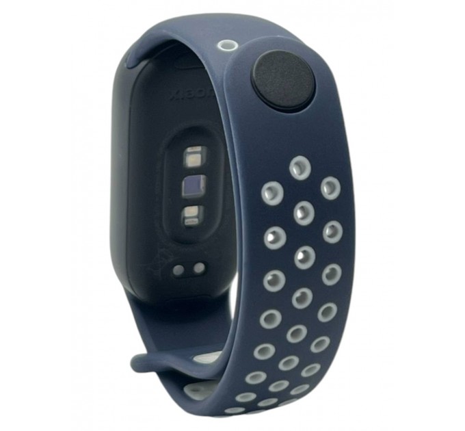 Ремінець BeCover Vents Style для Xiaomi Mi Smart Band 9 Blue White (711987)
