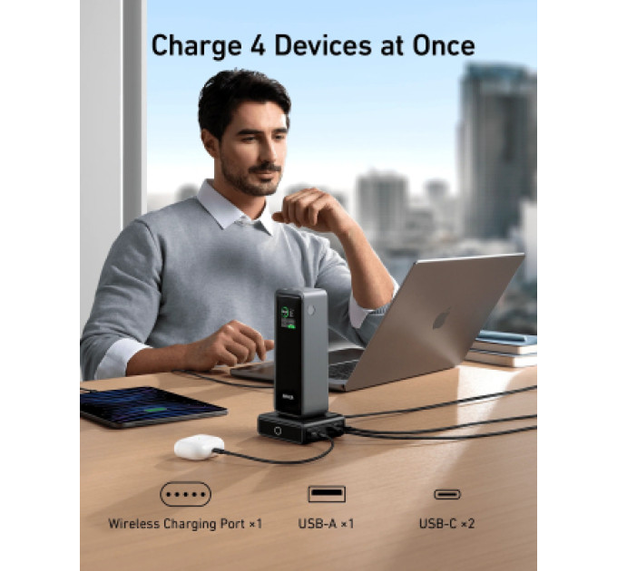 Anker Зарядний пристрій Anker 2xUSB-C 100W + 1xUSB + Pogo pin for Anker Prime black (A1902311)