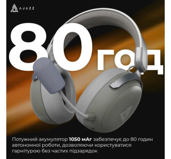 Ajazz Навушники Ajazz AHM08 MAX 3-Mode Grey (AHM08-MAX-GW)