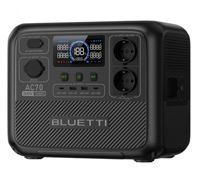Зарядна станція Bluetti AC70 768Wh 218333mAh 1000W (PB931583)