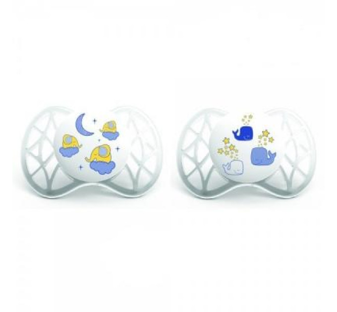 Nuvita Пустушка Nuvita Air симметрическая 0м+ 2 шт. светится в темноте (NV7063)