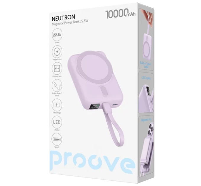 Proove Універсальна мобільна батарея Proove Neutron 22.5W 10000mAh Purple (PBNE22022209)