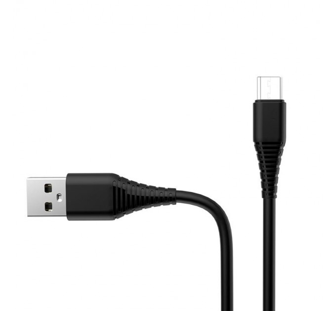 Кабель ColorWay USB-microUSB  (PVC), 2.4А, 1м, Black (CW-CBUM025-BK)