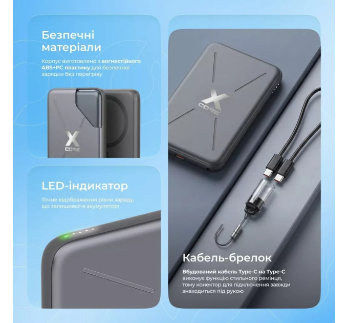 Proove Універсальна мобільна батарея Proove X-Core 20W 5000mAh Sky Blue (PNXC20010008)