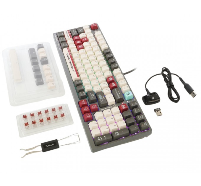 Клавіатура бездротова Bloody WS98 Pixels Red