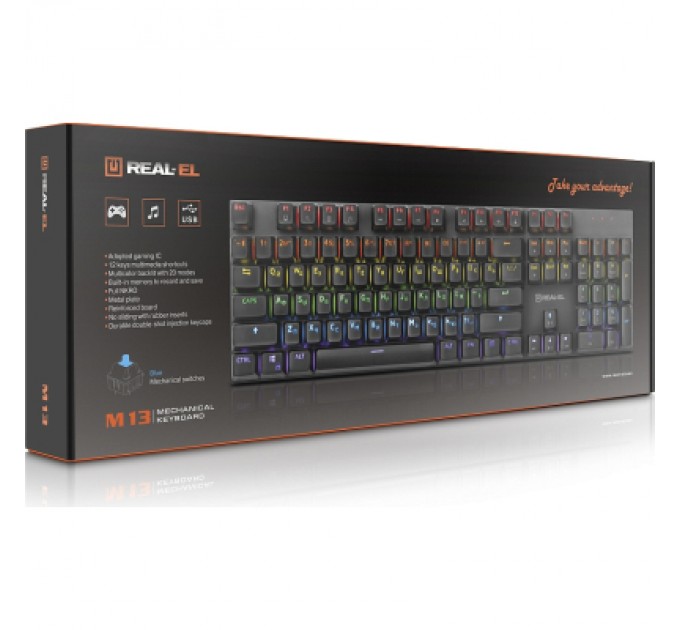 Клавіатура REAL-EL M 13 USB Grey (EL123100045)