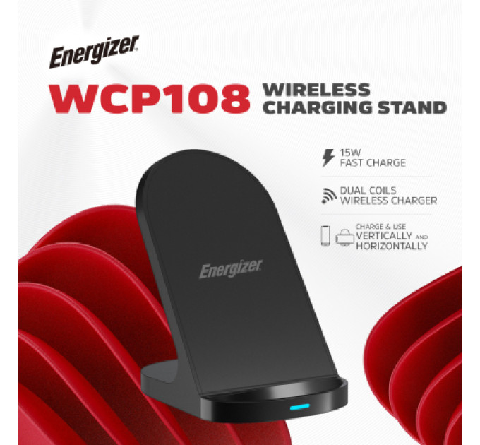 Energizer Зарядний пристрій Energizer Qi 15W wireless WCP108 black (WCP108)