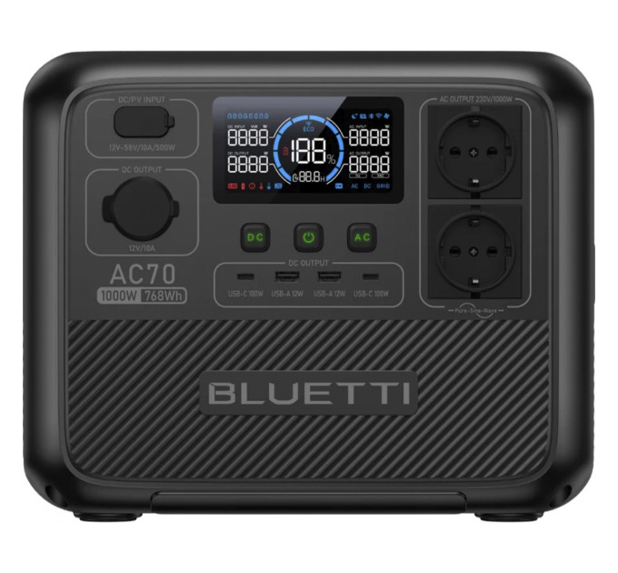 BLUETTI Зарядна станція Bluetti AC70 768Wh 218333mAh 1000W (PB931583)