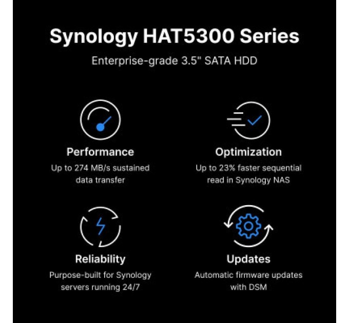 Synology Жорсткий диск для сервера Synology 3.5" 4TБ SATA 7200 (HAT5300-4T)