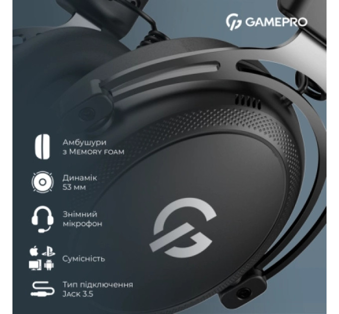 GamePro Навушники GamePro Asgard Skald Origin Black (HS850B)