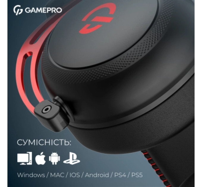 GamePro Навушники GamePro Asgard Skald Origin Black/Red (HS850BR)