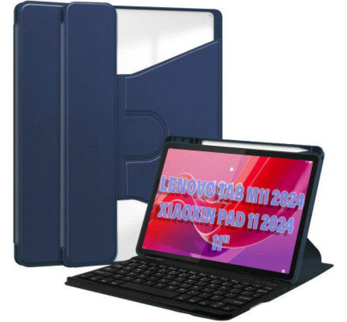 BeCover Чохол до планшета BeCover Keyboard 360° Rotatable Lenovo Tab M11 (2024) TB-TB330FU/Xiaoxin Pad 11 (2024) 11" Deep Blue (711075)