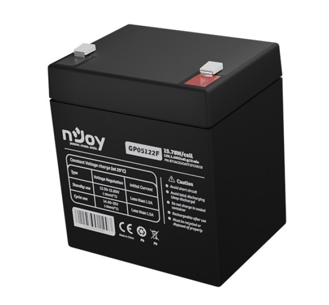 nJoy Акумуляторна батарея Njoy GP05122F 12V 5AH (BTVACEUOBTO2FCW01B) AGM