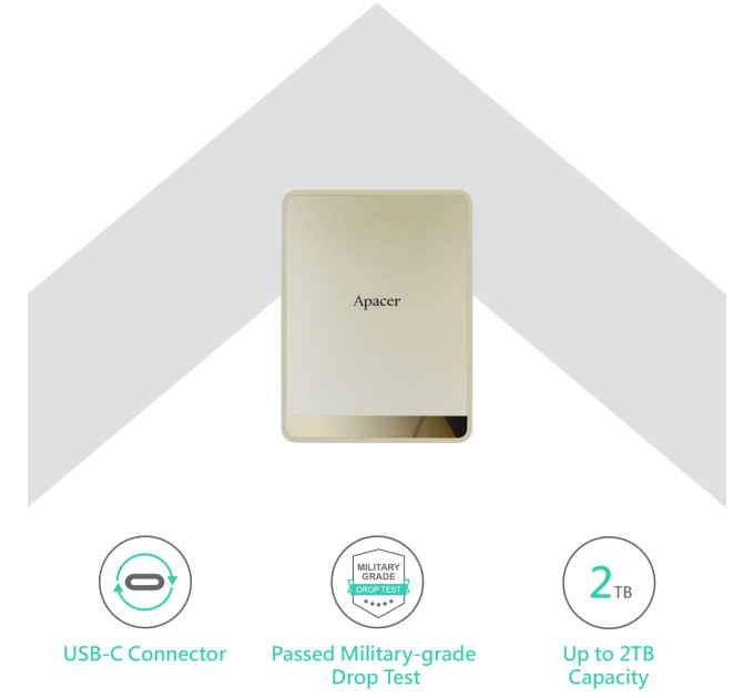 Apacer Накопичувач зовнішній SSD USB 512GB Apacer AS724 Cream (AP512GAS724C-1)