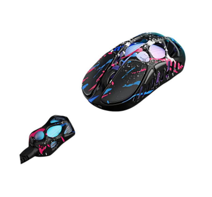 GravaStar Мишка GravaStar Mercury X Pro 8K RGB Wireless/Bluetooth/USB Neon Graffiti (GS_X_PRO_CG_BLK)