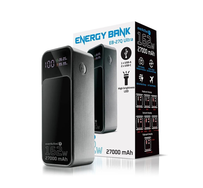 everActive Універсальна мобільна батарея everActive EB-27Q Ultra 27000mAh Black