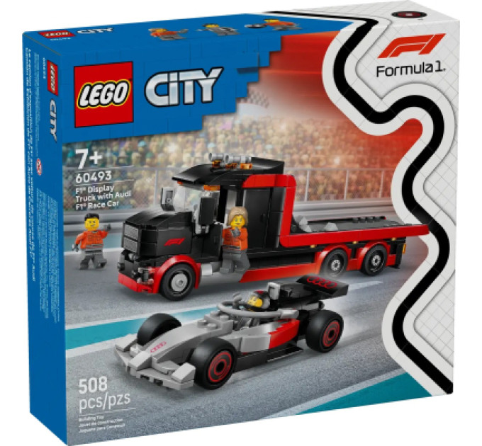 LEGO Конструктор LEGO City Вантажівка для демонстрації F1 із перегоновим автомобілем Audi F1 (60493)