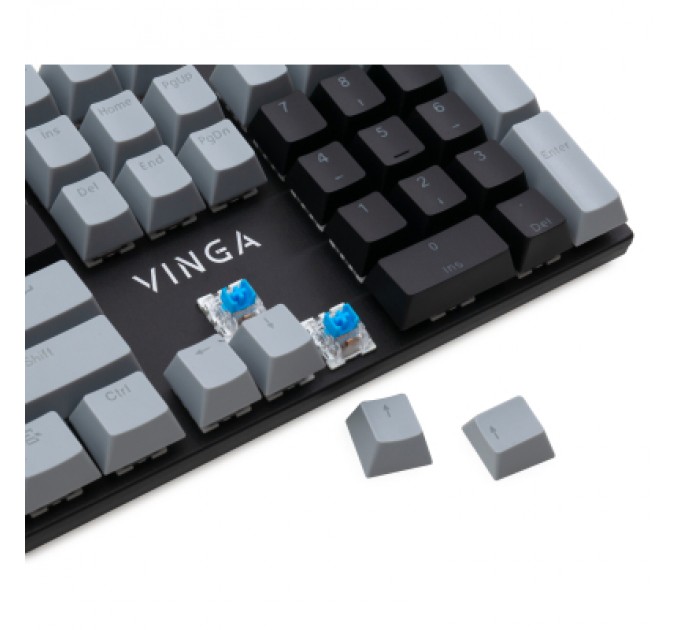 Клавіатура Vinga KBGM-090 LED Blue Switch USB Grey/Black (KBGM-090BL Grey/Black)