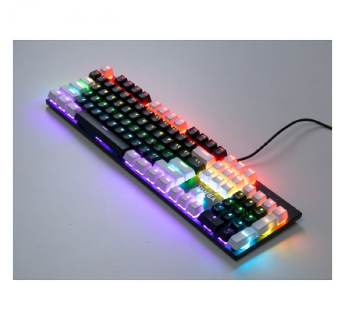 Клавіатура Vinga KBGM-095 LED Brown Switch USB White/Black (KBGM-095BR White/Black)