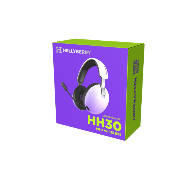 Hator Bluetooth-гарнiтура Hator Hellyberry HH30 Pro Wireless White/Violet (HH30_PRO_wireless_WV)