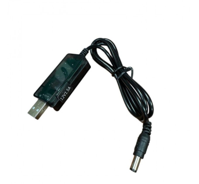 Кабель живлення USB to DC 5.5x2.1mm 0.8m 12V 1.5A XoKo (DC-5-12-1,5A)