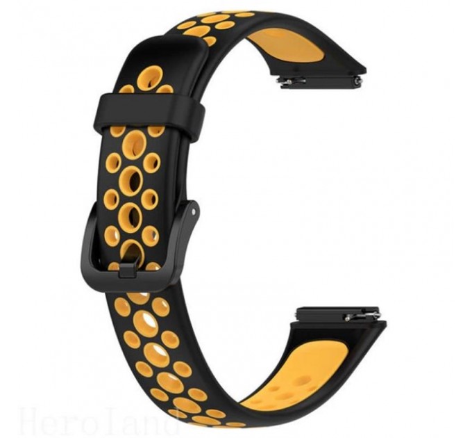 Ремінець BeCover Vents Style для Huawei Band 7/Honor Band 7 Black-Orange (709441)