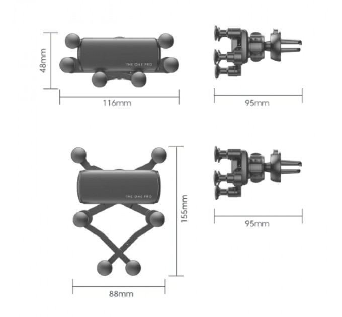 Універсальний автотримач Essager Tourist Gravity Car Mount Phone Holder Black (EZJZL-TR01)