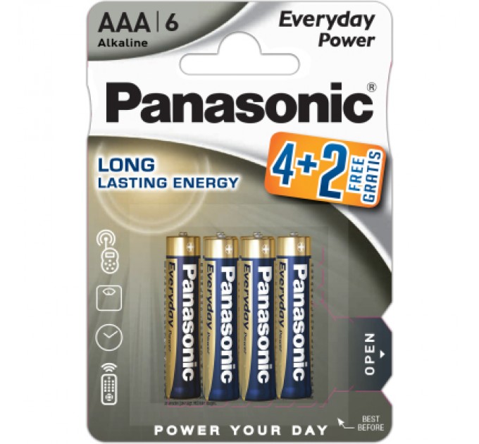 Батарейка Panasonic AAA Everyday Power * 6 (LR03REE/6B2F)