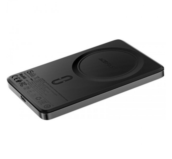 Батарея універсальна Acefast Magnetic Wireless 5000mAh 18W PD, QC/3.0, QI 7.5W, ультра тонкий, M8 Bllack (6974316283386)