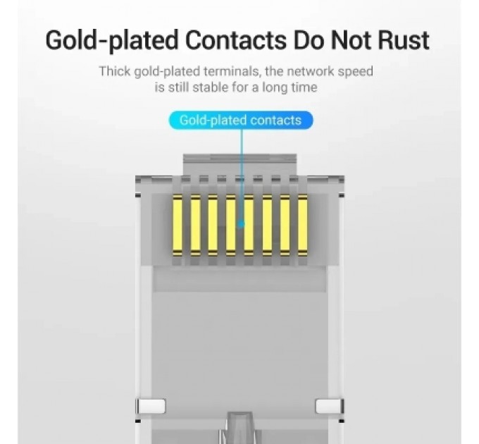 Конектор Cat.6A FTP RJ45 Modular Plug Transparent 10 Pack VENTION (IDFR0-10)