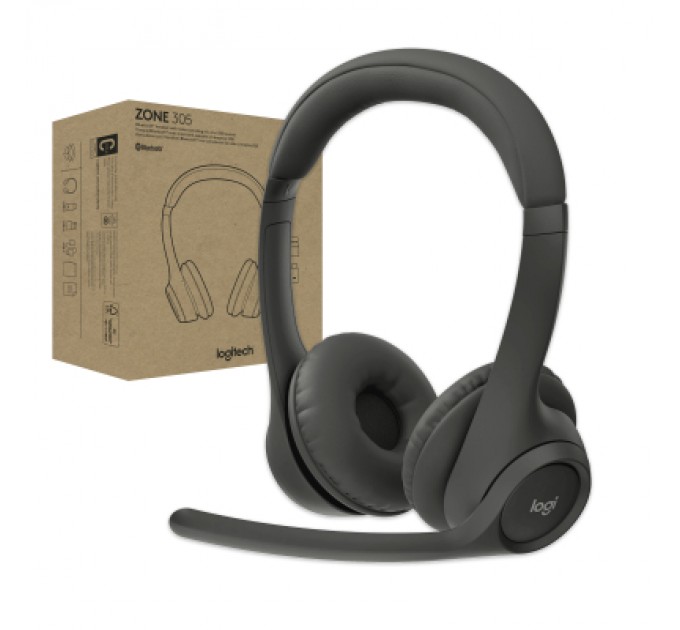 Logitech Навушники Logitech Zone 305 for Business Wireless/Bluetooth UC Black (981-001453)