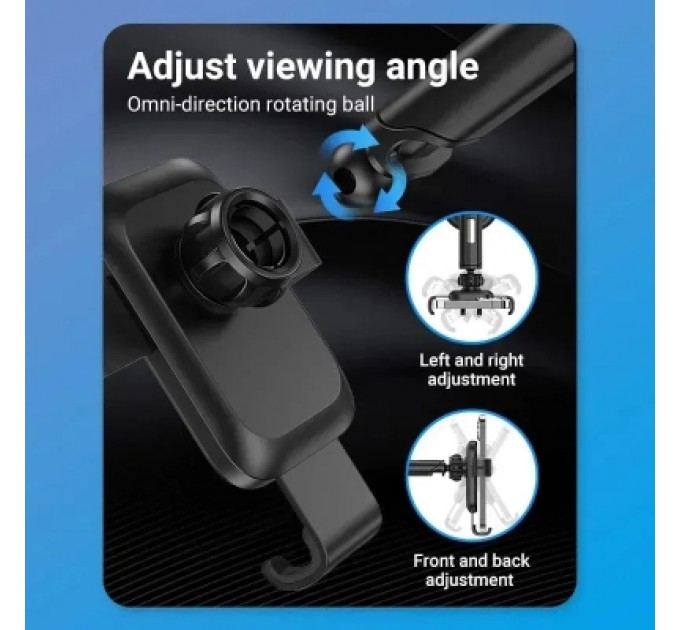 Універсальний автотримач VENTION 4.7-7.2" з присокою, чорний (KCOB0)