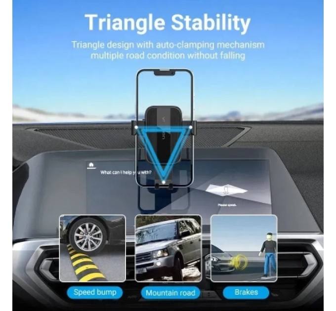 Універсальний автотримач VENTION 4.7-7.2" з присокою, чорний (KCOB0)