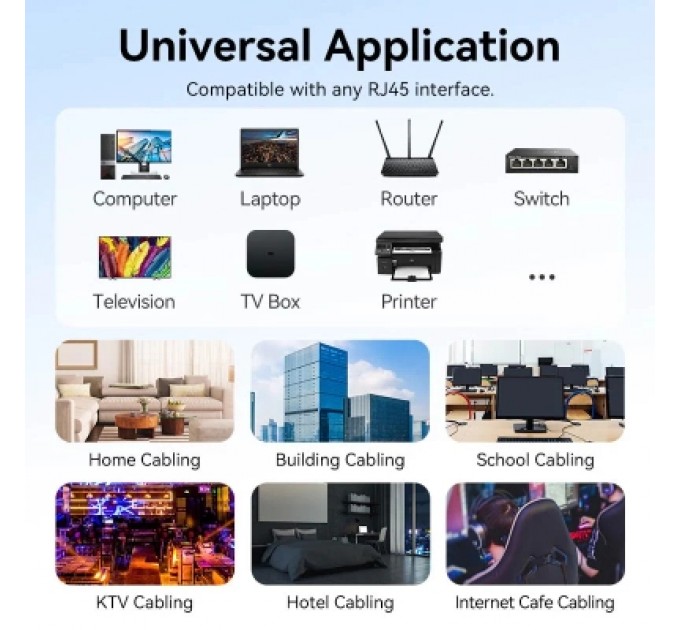 Патч-корд Cat.6 UTP Patch Cable 8M Black VENTION (IBEBK)